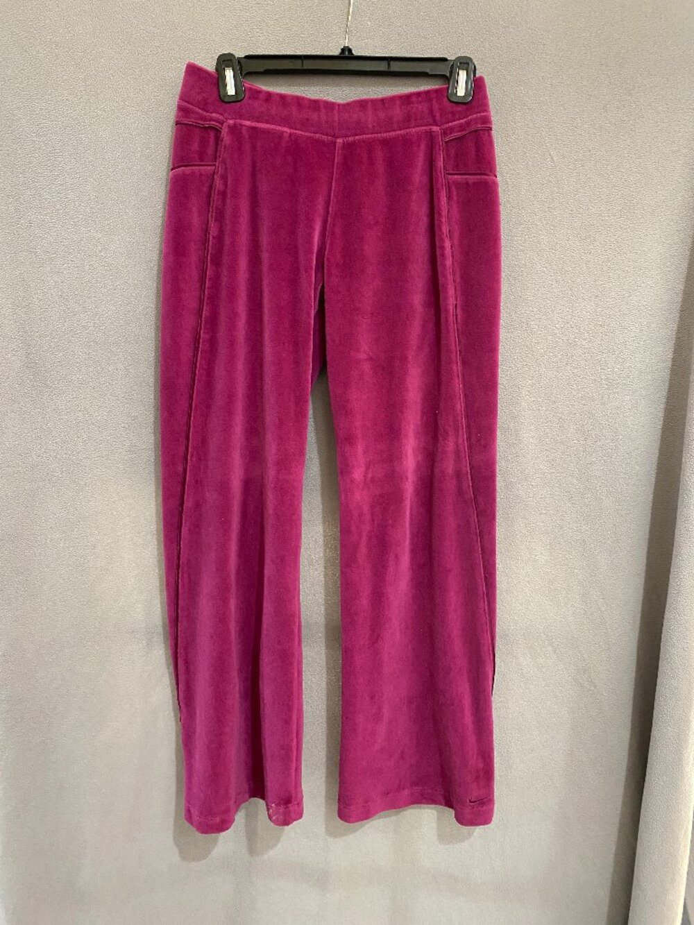 Nike Pink Velour Wide Leg Track Pants Women Y2K Cotton Blend Small